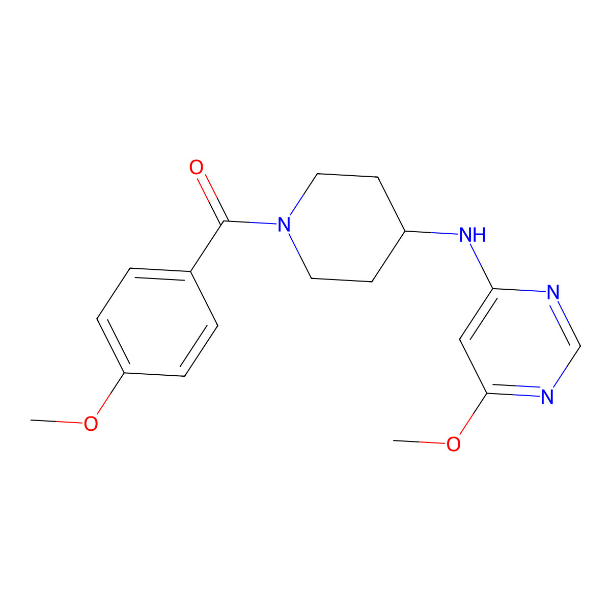 6-methoxy-N-[1-(4-methoxybenzoyl)piperidin-4-yl]pyrimidin-4-amine molecular structure, CAS 2415518-28-2