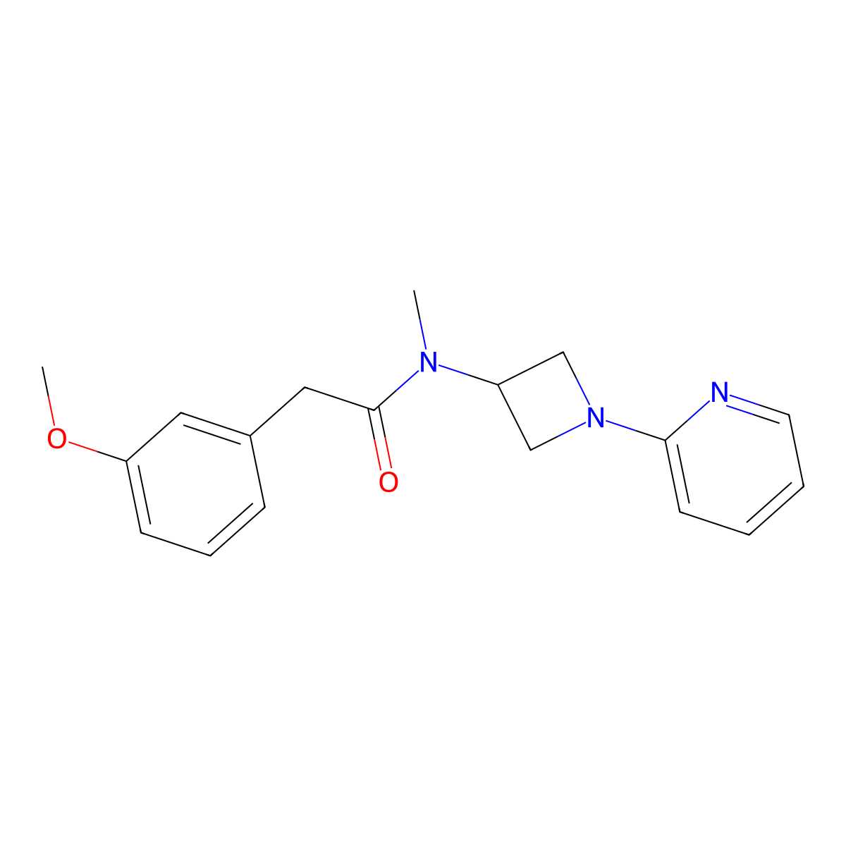 2-(3-methoxyphenyl)-N-methyl-N-[1-(pyridin-2-yl)azetidin-3-yl]acetamide molecular structure, CAS 2415518-31-7