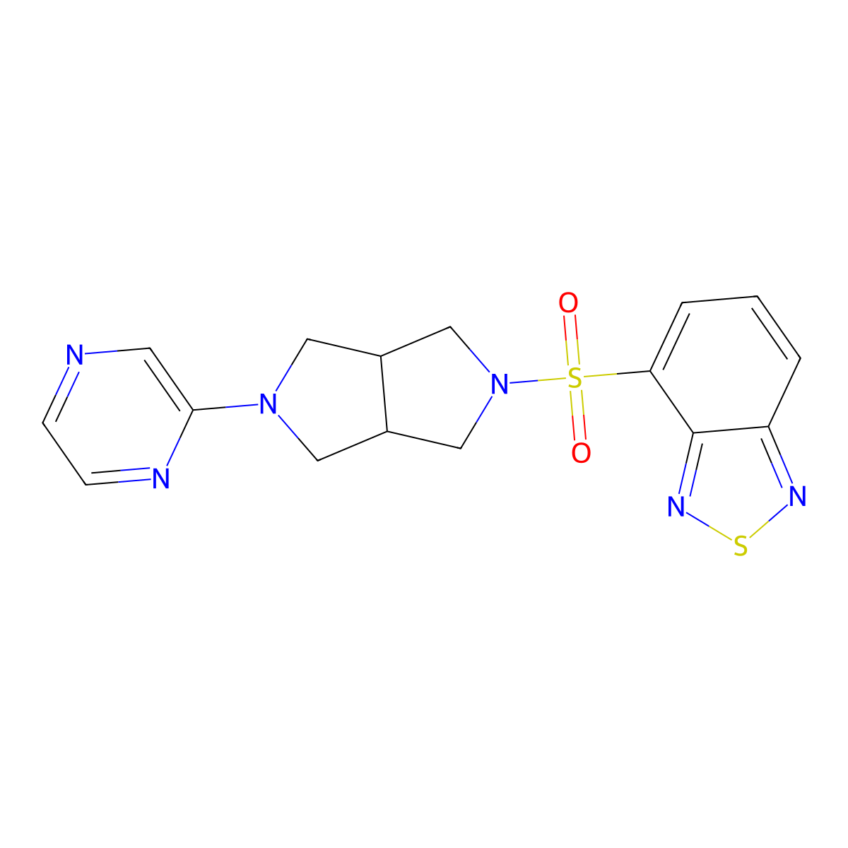 4-{[5-(Pyrazin-2-yl)-octahydropyrrolo[3,4-c]pyrrol-2-yl]sulfonyl}-2,1,3-benzothiadiazole molecular structure, CAS 2415518-39-5