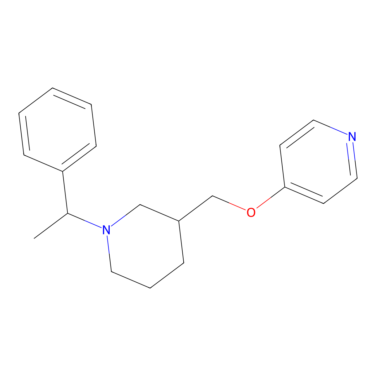 4-{[1-(1-Phenylethyl)piperidin-3-yl]methoxy}pyridine molecular structure, CAS 2415518-44-2
