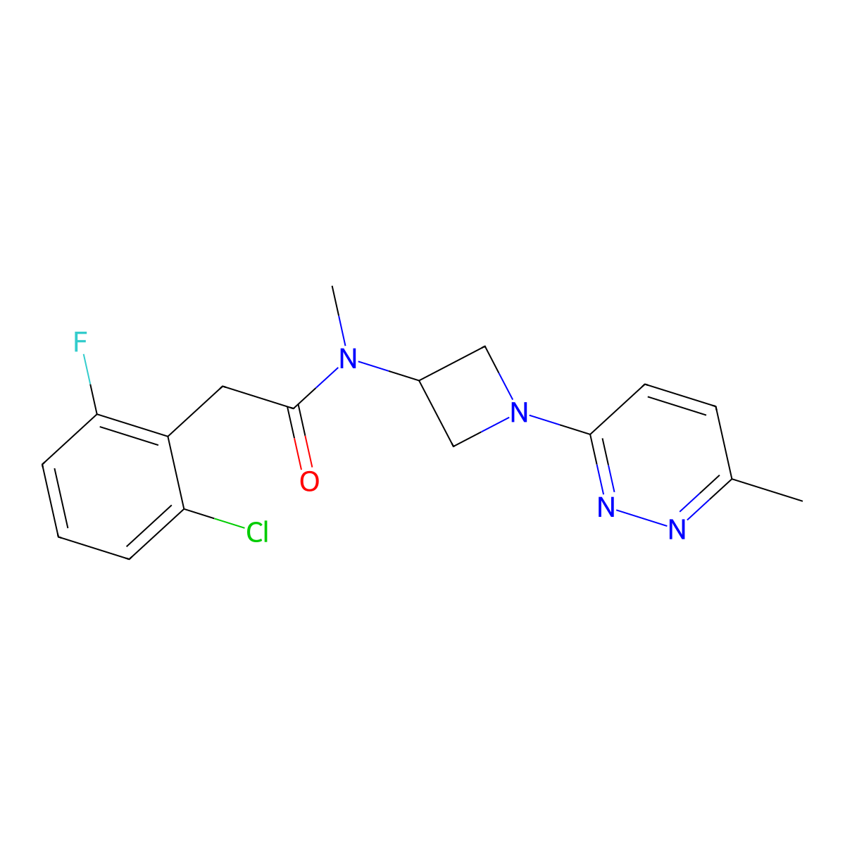 2-(2-chloro-6-fluorophenyl)-N-methyl-N-[1-(6-methylpyridazin-3-yl)azetidin-3-yl]acetamide molecular structure, CAS 2415518-55-5