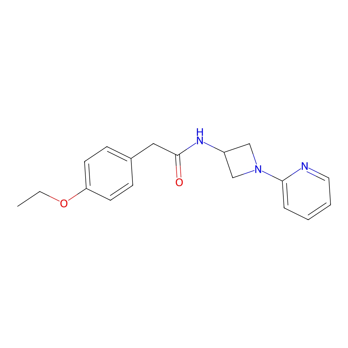 2-(4-ethoxyphenyl)-N-[1-(pyridin-2-yl)azetidin-3-yl]acetamide molecular structure, CAS 2415518-57-7