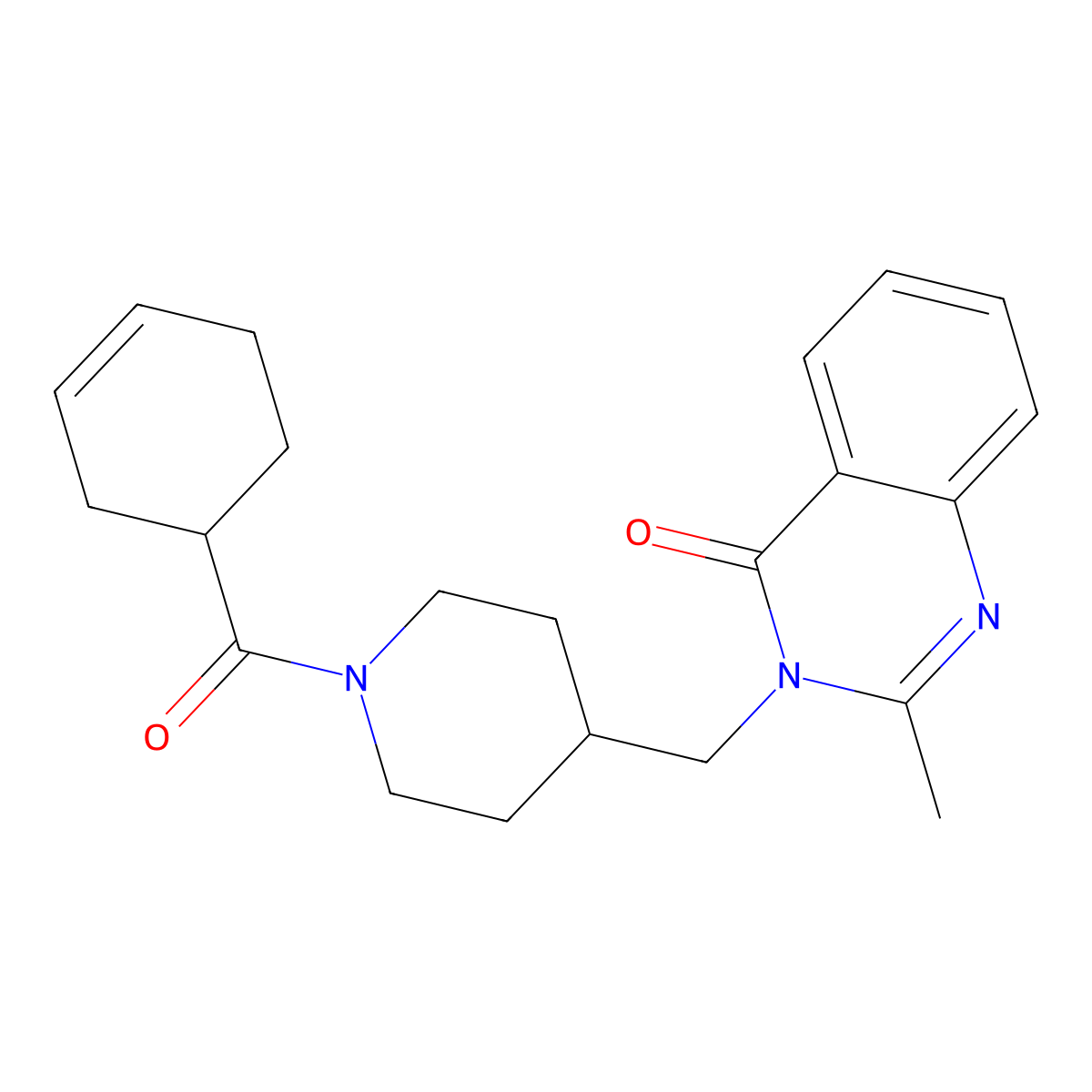 3-{[1-(Cyclohex-3-ene-1-carbonyl)piperidin-4-yl]methyl}-2-methyl-3,4-dihydroquinazolin-4-one molecular structure, CAS 2415518-78-2