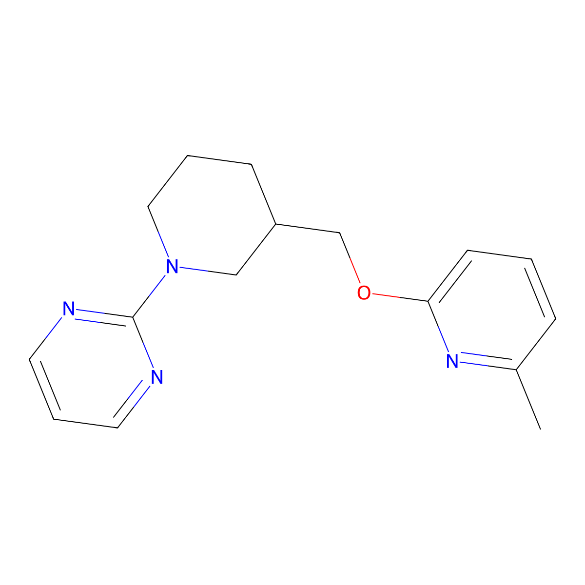2-(3-{[(6-Methylpyridin-2-yl)oxy]methyl}piperidin-1-yl)pyrimidine molecular structure, CAS 2415518-84-0