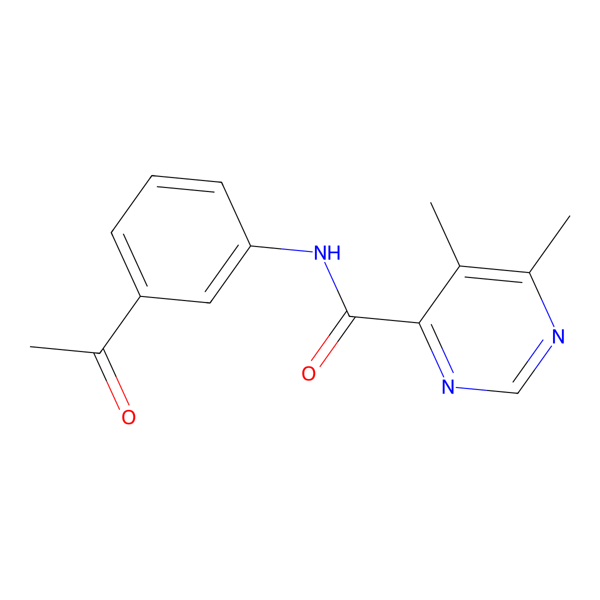 N-(3-Acetylphenyl)-5,6-dimethylpyrimidine-4-carboxamide molecular structure, CAS 2415518-85-1