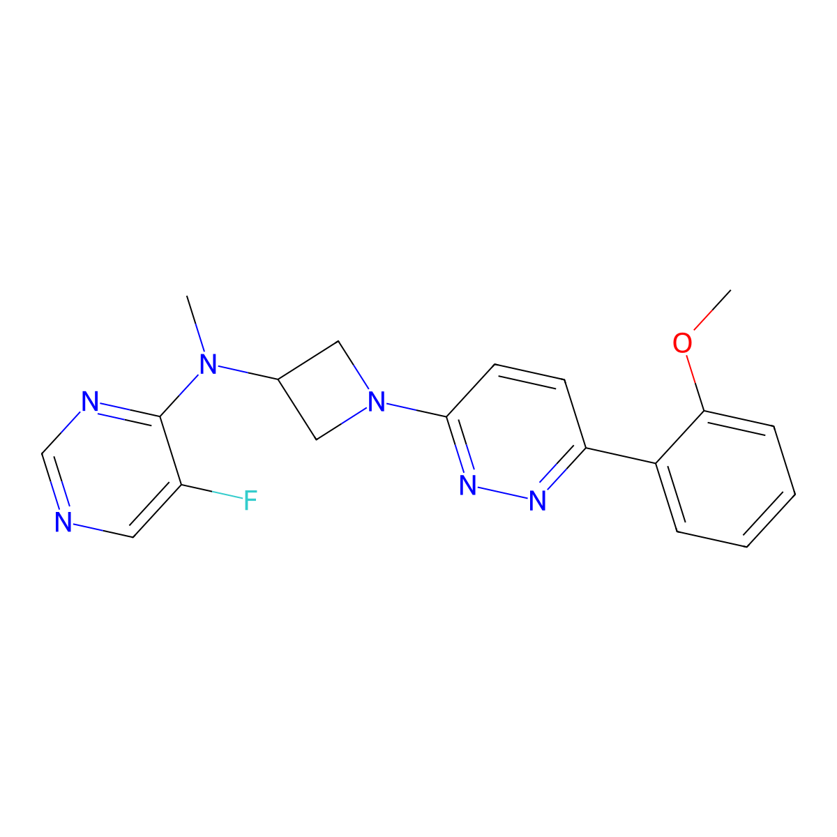 5-fluoro-N-{1-[6-(2-methoxyphenyl)pyridazin-3-yl]azetidin-3-yl}-N-methylpyrimidin-4-amine molecular structure, CAS 2415518-86-2