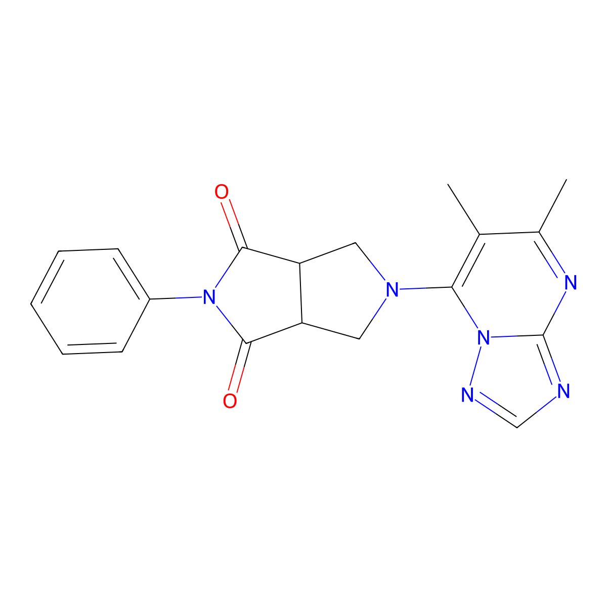 5-{5,6-Dimethyl-[1,2,4]triazolo[1,5-a]pyrimidin-7-yl}-2-phenyl-octahydropyrrolo[3,4-c]pyrrole-1,3-dione molecular structure, CAS 2415518-88-4
