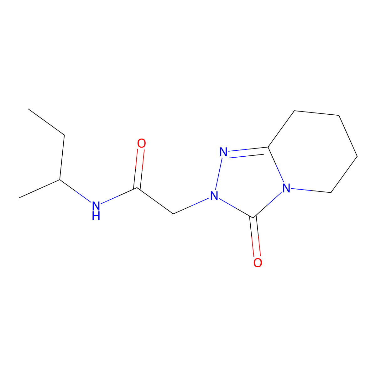 N-(butan-2-yl)-2-{3-oxo-2H,3H,5H,6H,7H,8H-[1,2,4]triazolo[4,3-a]pyridin-2-yl}acetamide molecular structure, CAS 2415518-92-0
