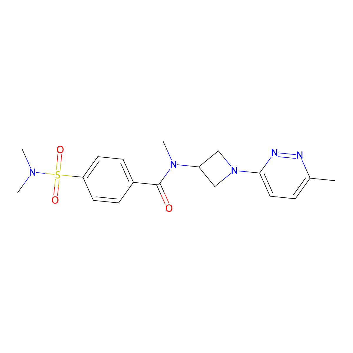 4-(dimethylsulfamoyl)-N-methyl-N-[1-(6-methylpyridazin-3-yl)azetidin-3-yl]benzamide molecular structure, CAS 2415518-96-4