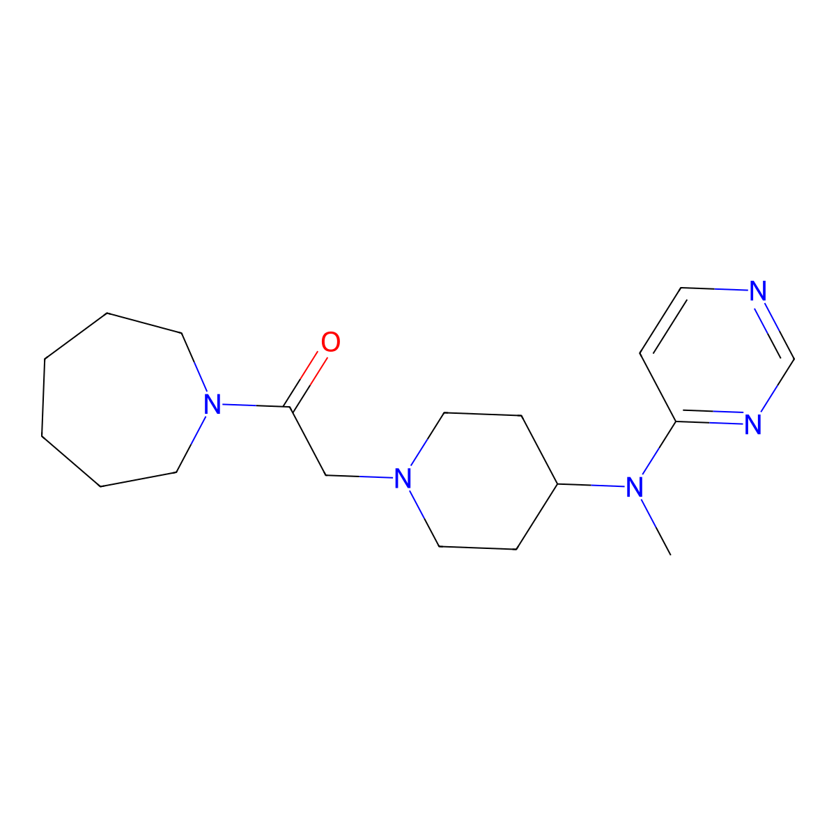 1-(Azepan-1-yl)-2-{4-[methyl(pyrimidin-4-yl)amino]piperidin-1-yl}ethan-1-one molecular structure, CAS 2415519-02-5