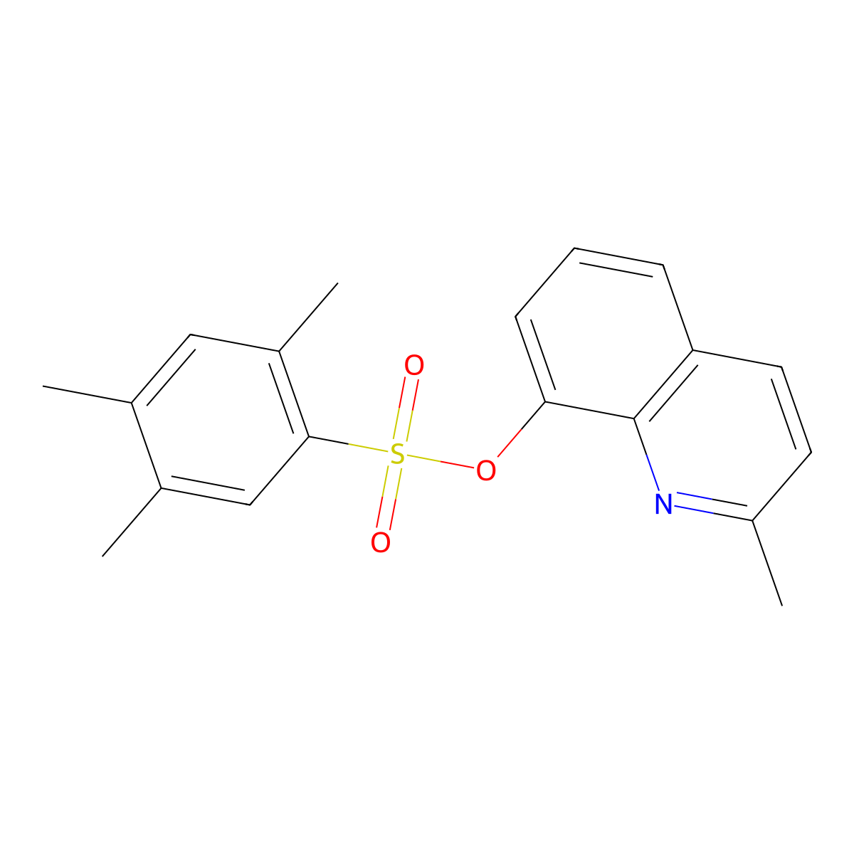 2-Methylquinolin-8-yl 2,4,5-trimethylbenzene-1-sulfonate molecular structure, CAS 2415519-05-8