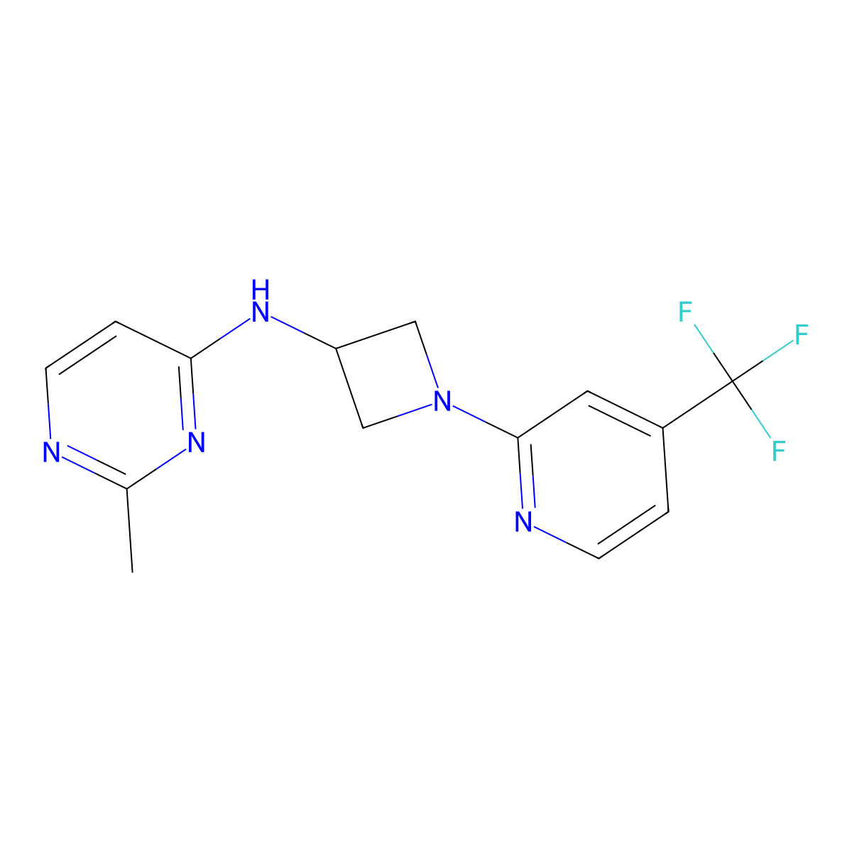 2-methyl-N-{1-[4-(trifluoromethyl)pyridin-2-yl]azetidin-3-yl}pyrimidin-4-amine molecular structure, CAS 2415519-06-9
