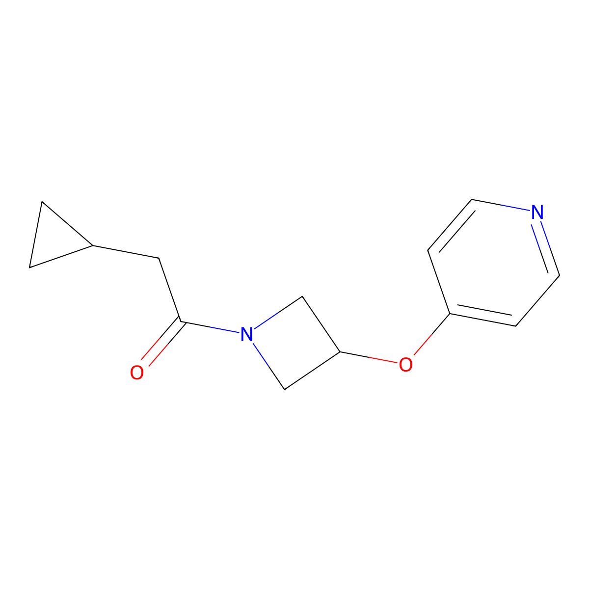2-Cyclopropyl-1-[3-(pyridin-4-yloxy)azetidin-1-yl]ethan-1-one molecular structure, CAS 2415519-07-0