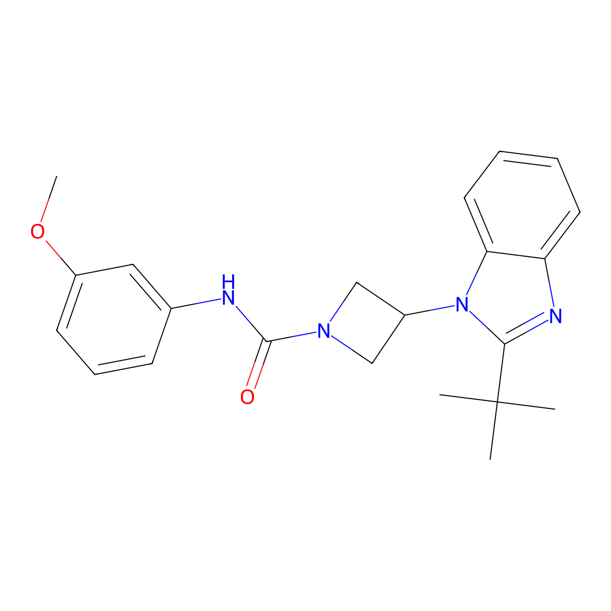 3-(2-tert-butyl-1H-1,3-benzodiazol-1-yl)-N-(3-methoxyphenyl)azetidine-1-carboxamide molecular structure, CAS 2415519-08-1