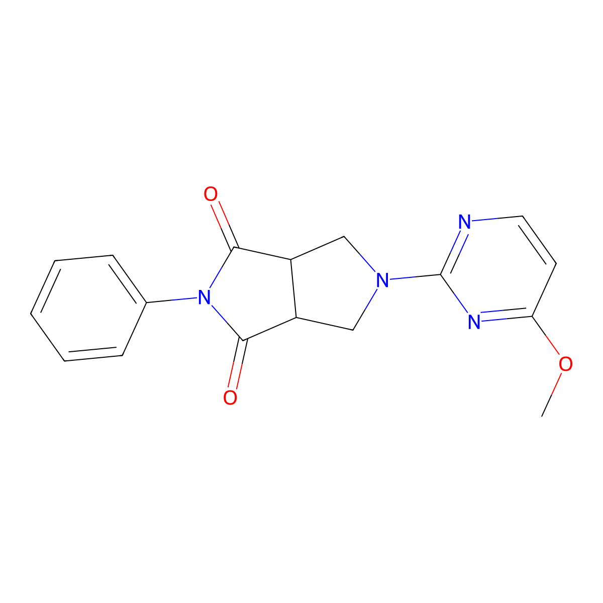 5-(4-Methoxypyrimidin-2-yl)-2-phenyl-octahydropyrrolo[3,4-c]pyrrole-1,3-dione molecular structure, CAS 2415519-14-9
