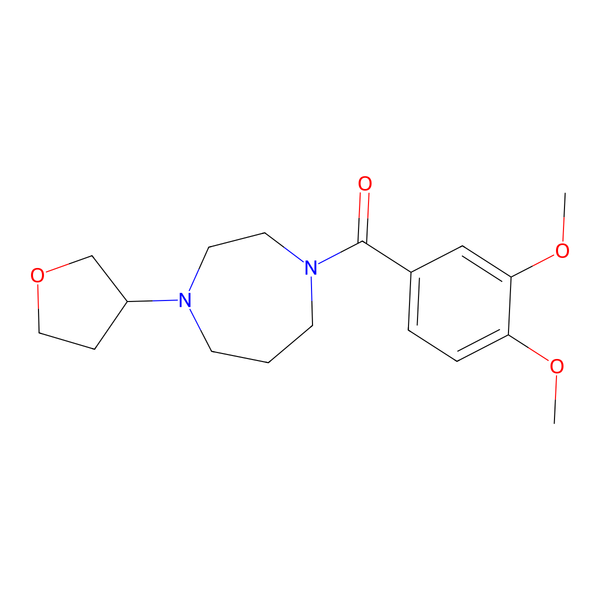1-(3,4-Dimethoxybenzoyl)-4-(oxolan-3-yl)-1,4-diazepane molecular structure, CAS 2415519-18-3