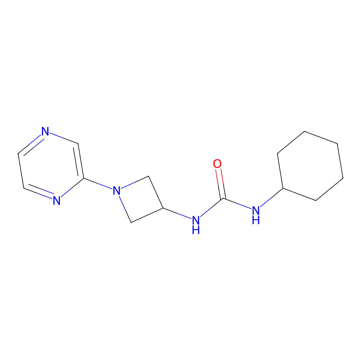1-Cyclohexyl-3-[1-(pyrazin-2-yl)azetidin-3-yl]urea molecular structure, CAS 2415519-26-3