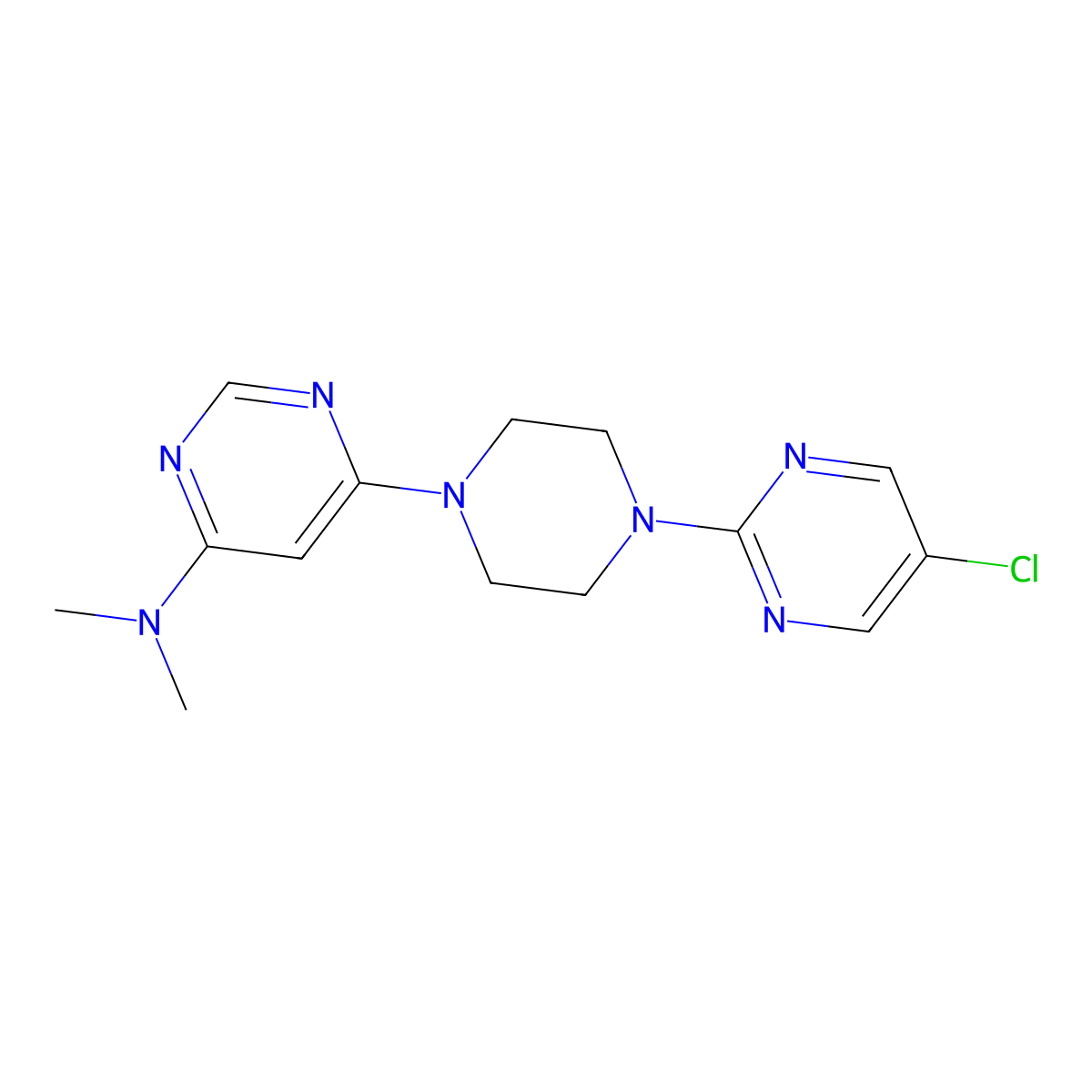 6-[4-(5-chloropyrimidin-2-yl)piperazin-1-yl]-N,N-dimethylpyrimidin-4-amine molecular structure, CAS 2415519-27-4