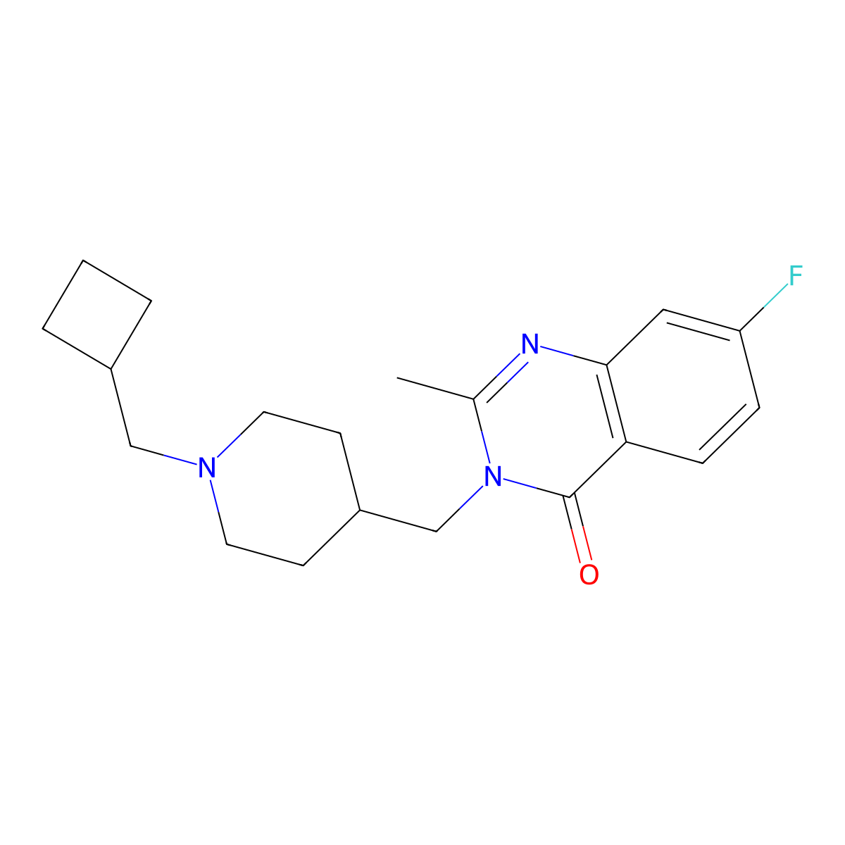 3-{[1-(Cyclobutylmethyl)piperidin-4-yl]methyl}-7-fluoro-2-methyl-3,4-dihydroquinazolin-4-one molecular structure, CAS 2415519-32-1