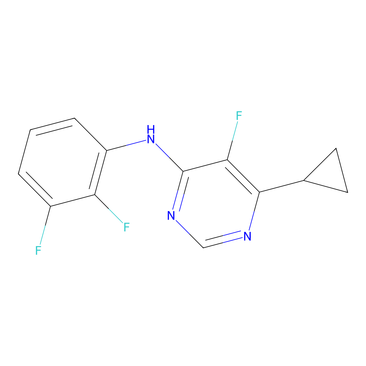 6-Cyclopropyl-N-(2,3-difluorophenyl)-5-fluoropyrimidin-4-amine molecular structure, CAS 2415519-48-9