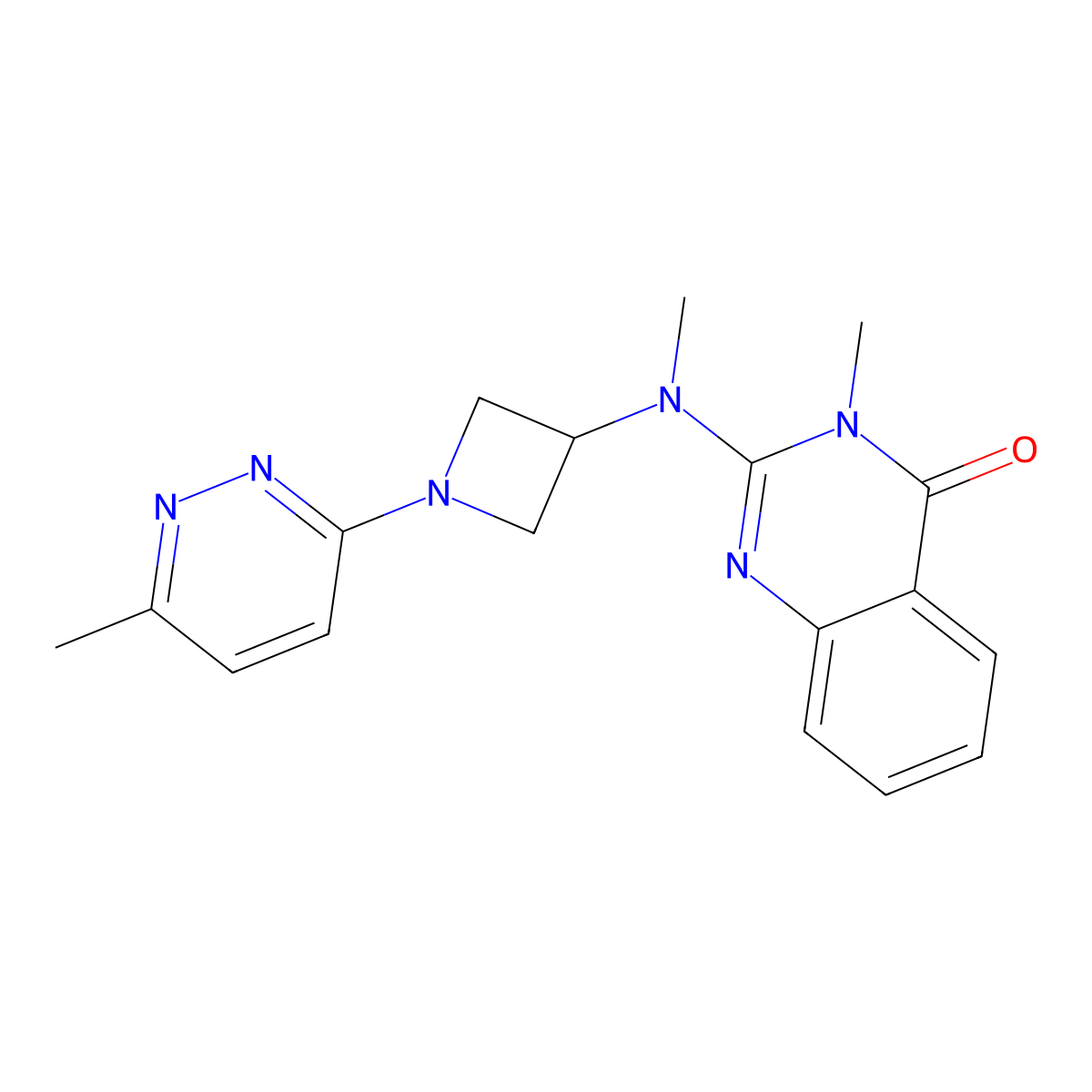 3-Methyl-2-{methyl[1-(6-methylpyridazin-3-yl)azetidin-3-yl]amino}-3,4-dihydroquinazolin-4-one molecular structure, CAS 2415519-50-3