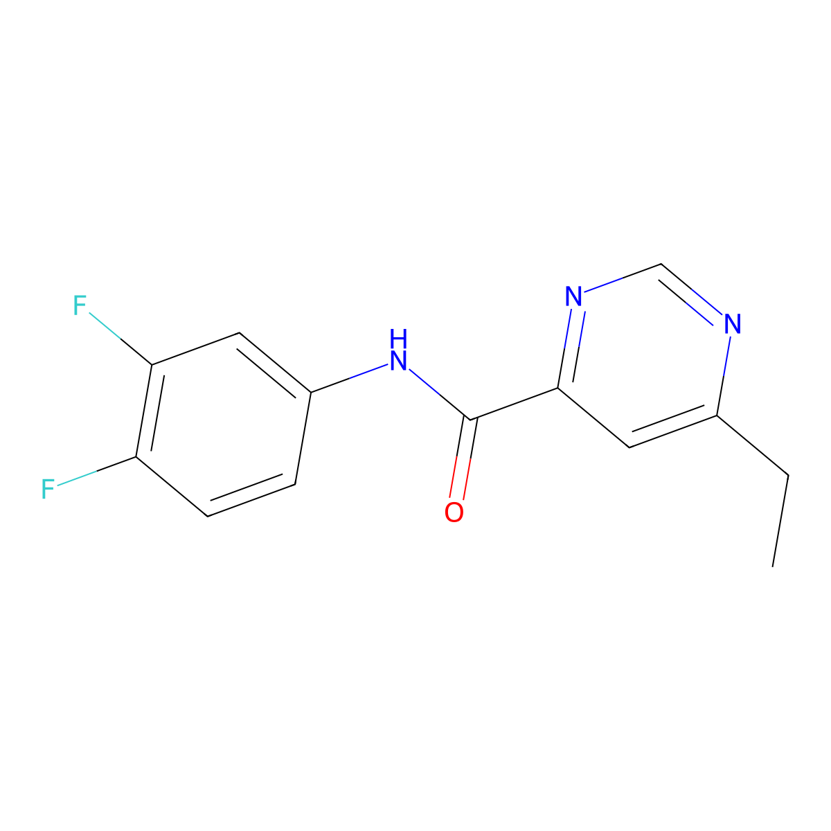 N-(3,4-difluorophenyl)-6-ethylpyrimidine-4-carboxamide molecular structure, CAS 2415519-55-8