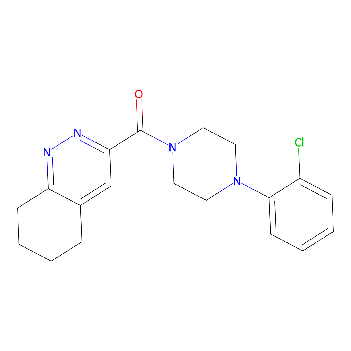 3-[4-(2-Chlorophenyl)piperazine-1-carbonyl]-5,6,7,8-tetrahydrocinnoline molecular structure, CAS 2415519-63-8