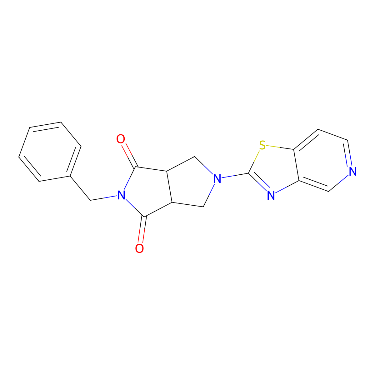 2-Benzyl-5-{[1,3]thiazolo[4,5-c]pyridin-2-yl}-octahydropyrrolo[3,4-c]pyrrole-1,3-dione molecular structure, CAS 2415519-66-1