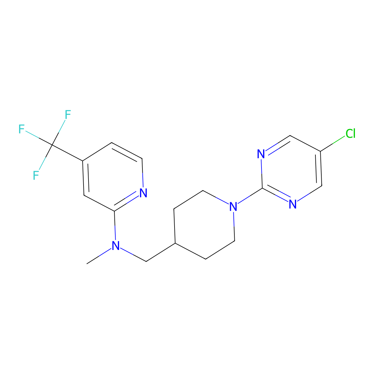 N-{[1-(5-chloropyrimidin-2-yl)piperidin-4-yl]methyl}-N-methyl-4-(trifluoromethyl)pyridin-2-amine molecular structure, CAS 2415520-02-2