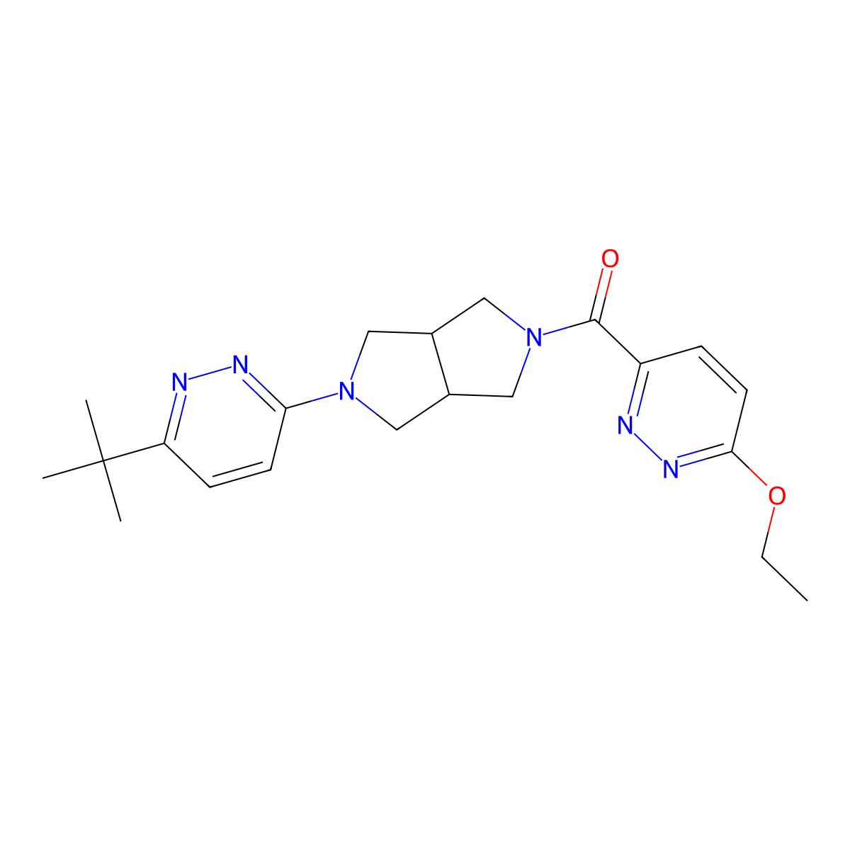 3-Tert-butyl-6-[5-(6-ethoxypyridazine-3-carbonyl)-octahydropyrrolo[3,4-c]pyrrol-2-yl]pyridazine molecular structure, CAS 2415520-07-7