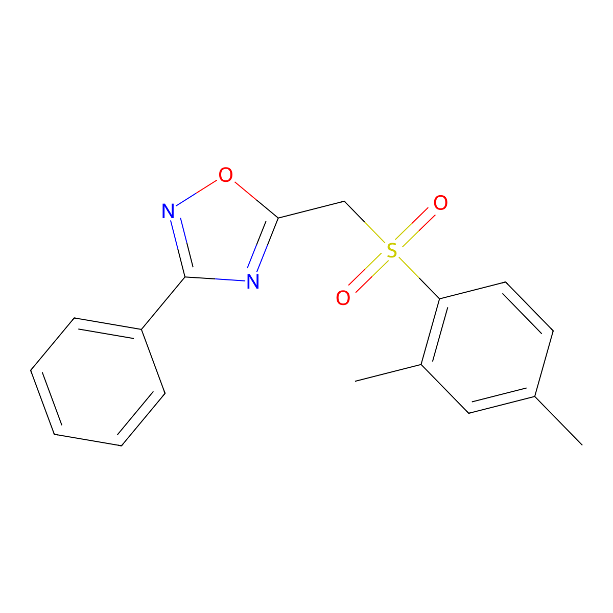 5-[(2,4-Dimethylbenzenesulfonyl)methyl]-3-phenyl-1,2,4-oxadiazole molecular structure, CAS 2415520-09-9