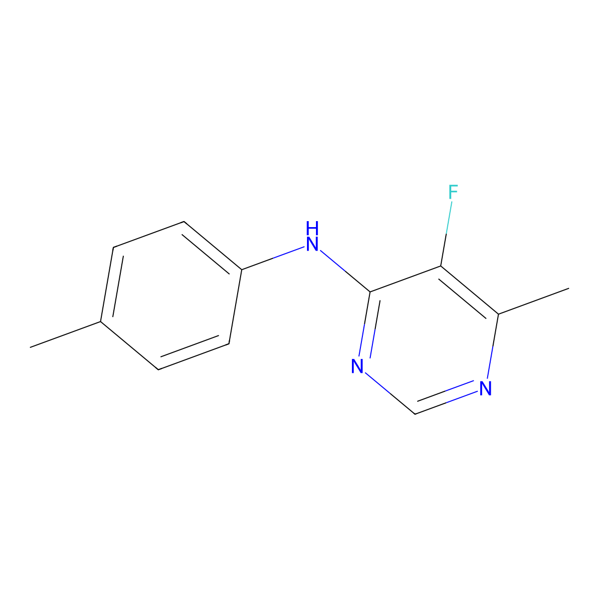 5-Fluoro-6-methyl-N-(4-methylphenyl)pyrimidin-4-amine molecular structure, CAS 2415520-12-4