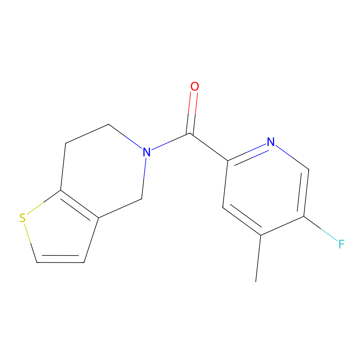 5-fluoro-4-methyl-2-{4H,5H,6H,7H-thieno[3,2-c]pyridine-5-carbonyl}pyridine molecular structure, CAS 2415520-22-6