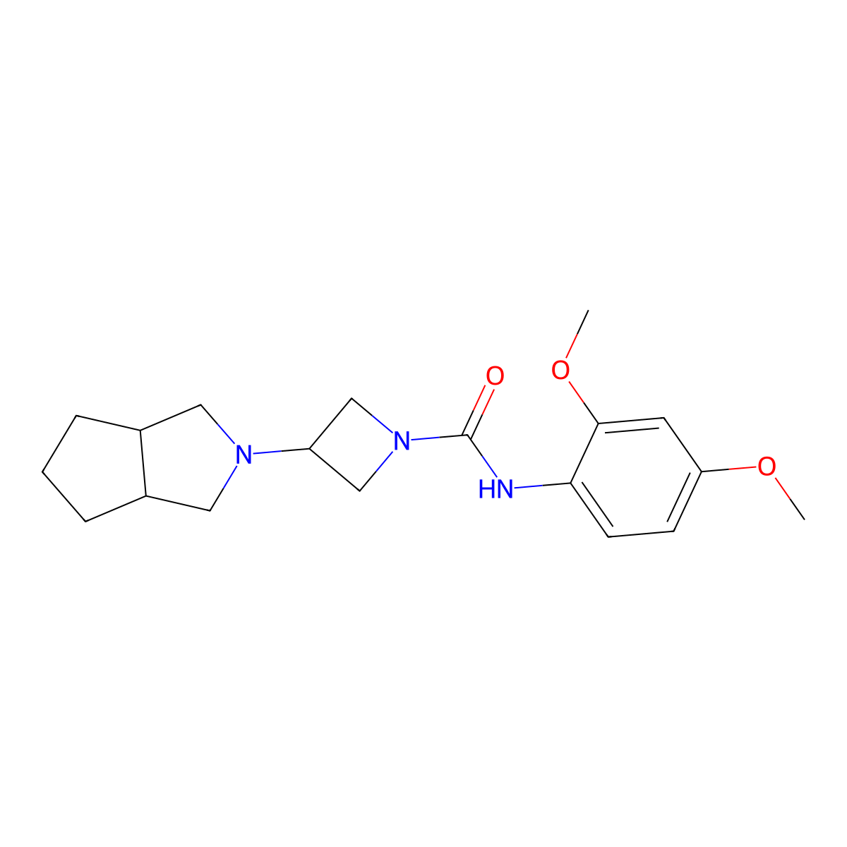 N-(2,4-dimethoxyphenyl)-3-{octahydrocyclopenta[c]pyrrol-2-yl}azetidine-1-carboxamide molecular structure, CAS 2415520-30-6