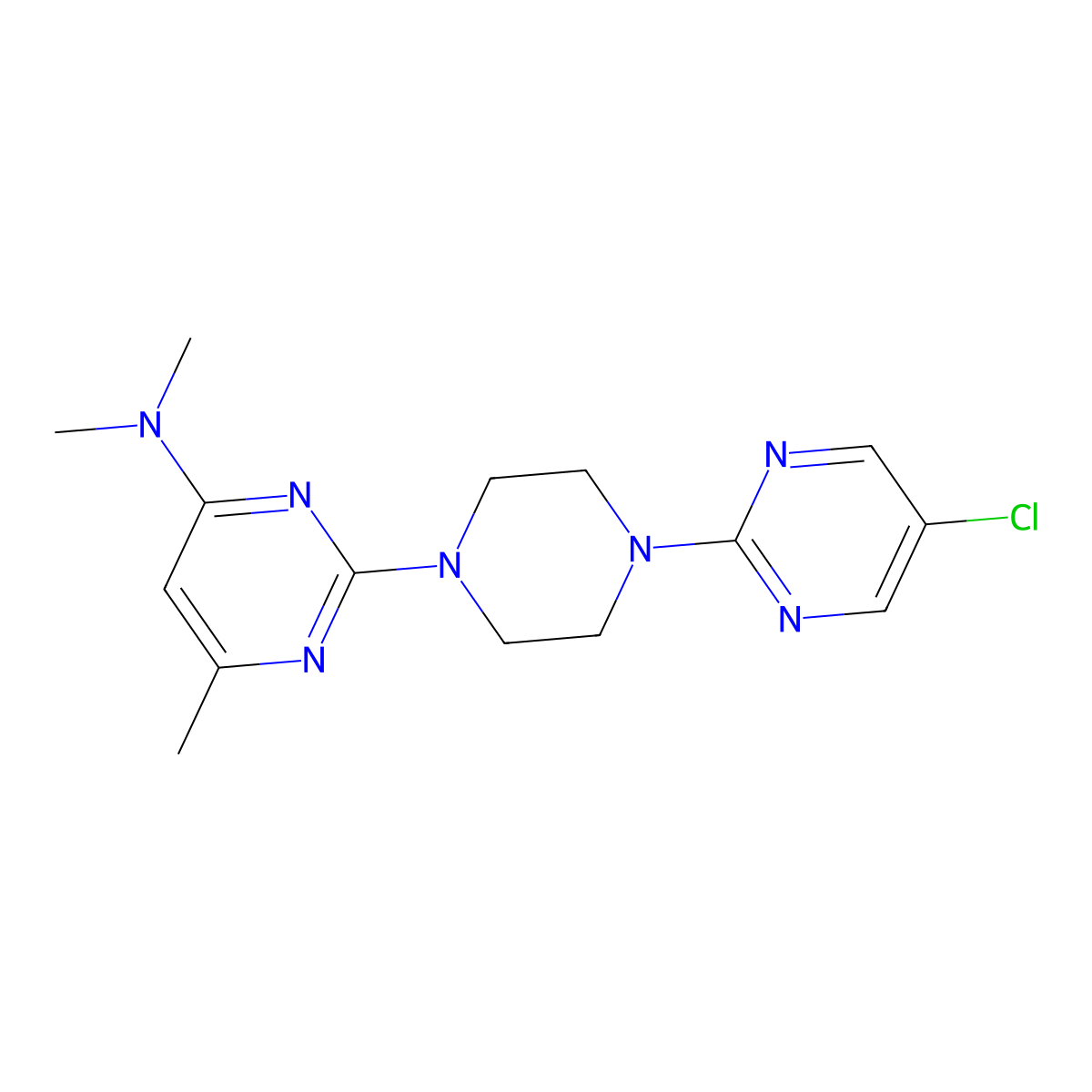2-[4-(5-chloropyrimidin-2-yl)piperazin-1-yl]-N,N,6-trimethylpyrimidin-4-amine molecular structure, CAS 2415520-47-5