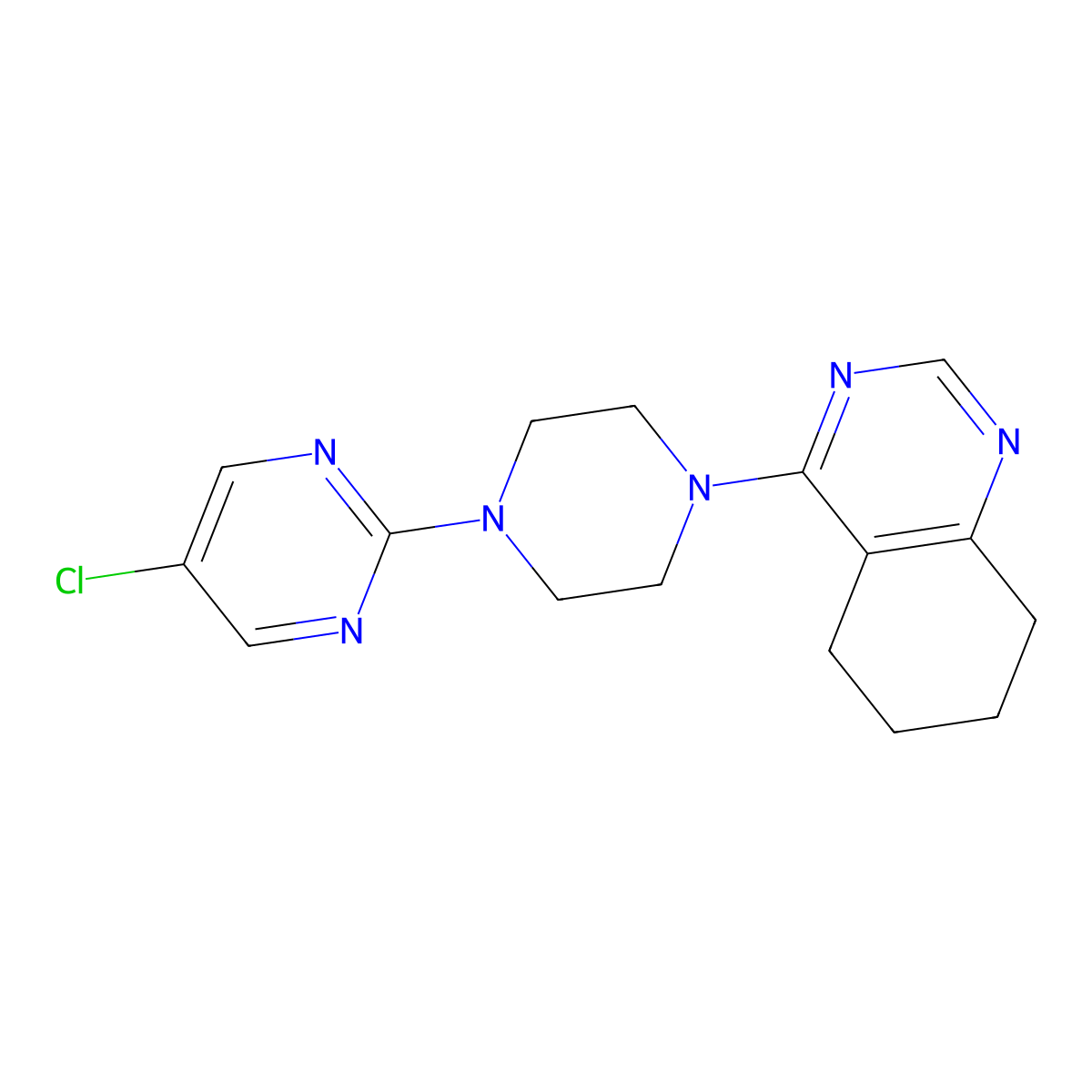 4-[4-(5-Chloropyrimidin-2-yl)piperazin-1-yl]-5,6,7,8-tetrahydroquinazoline molecular structure, CAS 2415520-75-9