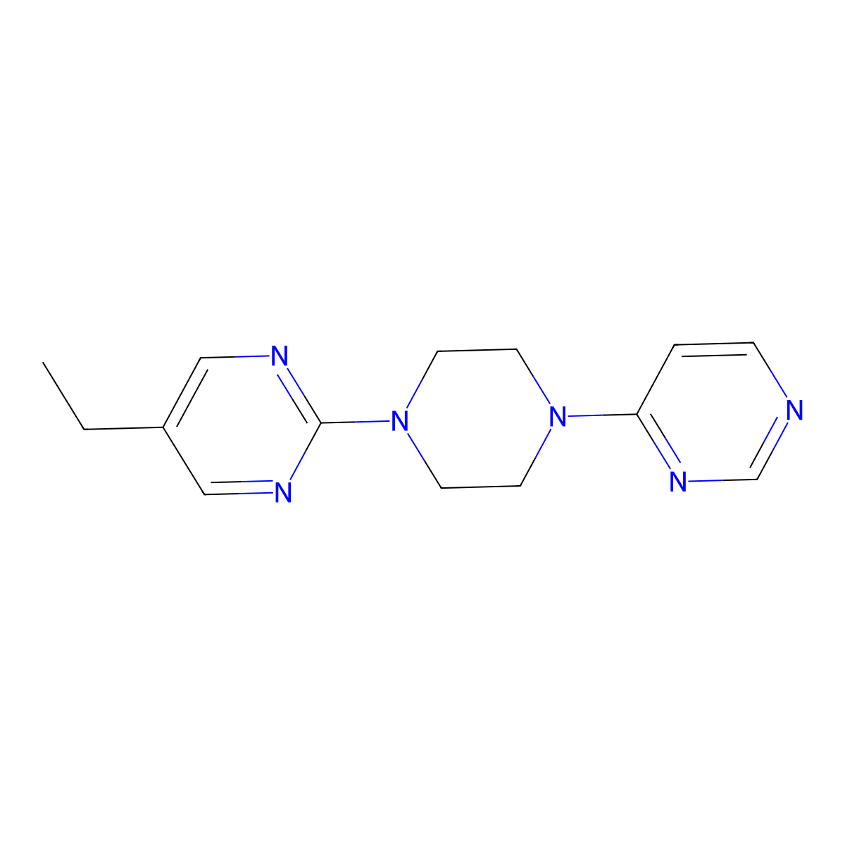 5-Ethyl-2-[4-(pyrimidin-4-yl)piperazin-1-yl]pyrimidine molecular structure, CAS 2415521-06-9