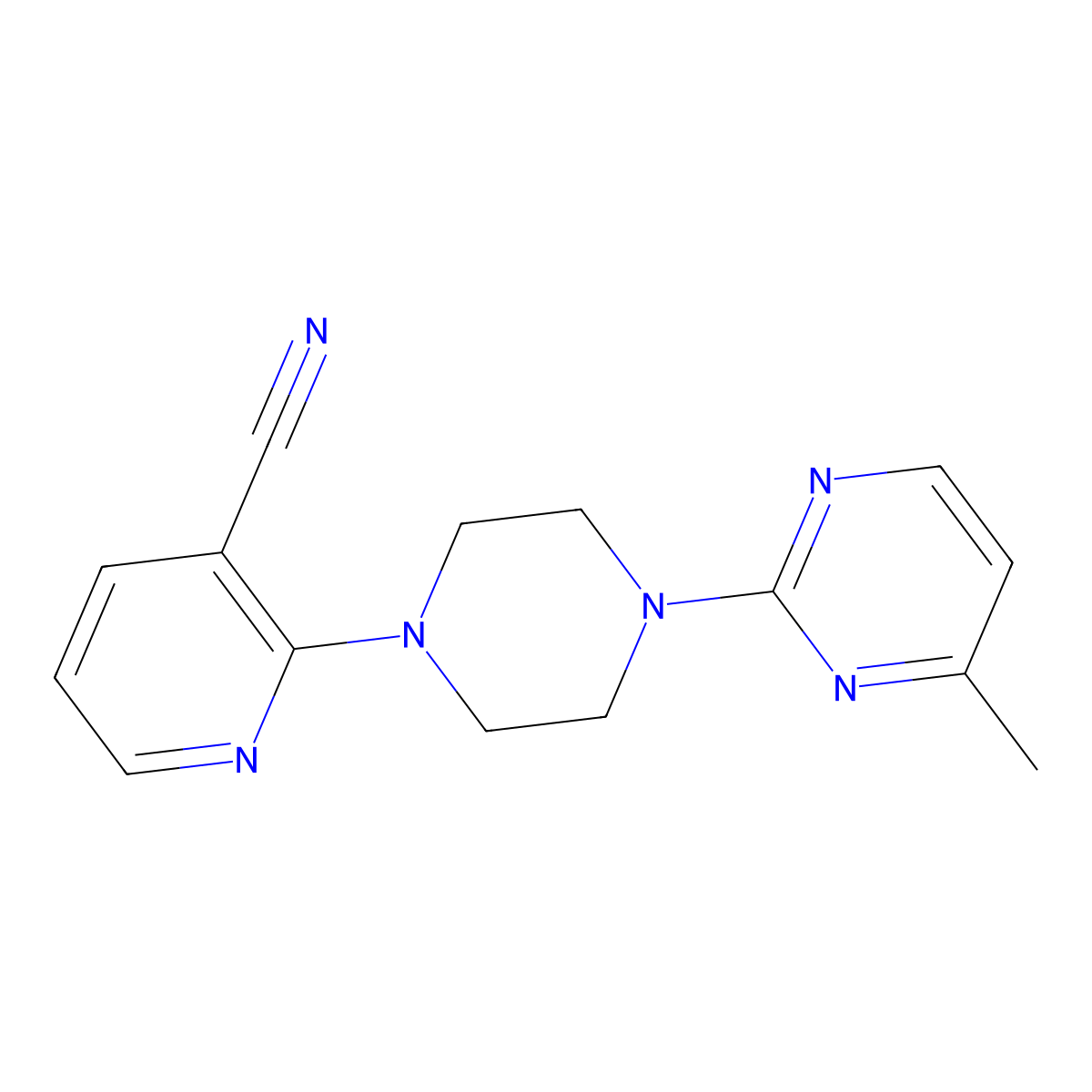 2-[4-(4-Methylpyrimidin-2-yl)piperazin-1-yl]pyridine-3-carbonitrile molecular structure, CAS 2415521-15-0