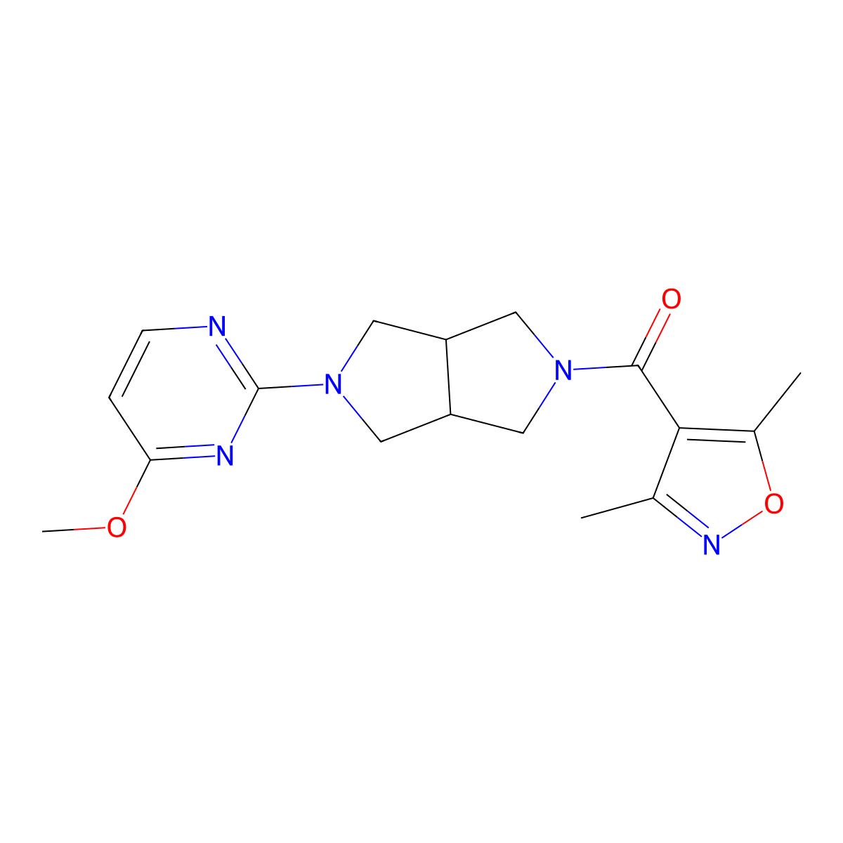 2-[5-(3,5-Dimethyl-1,2-oxazole-4-carbonyl)-octahydropyrrolo[3,4-c]pyrrol-2-yl]-4-methoxypyrimidine molecular structure, CAS 2415521-18-3