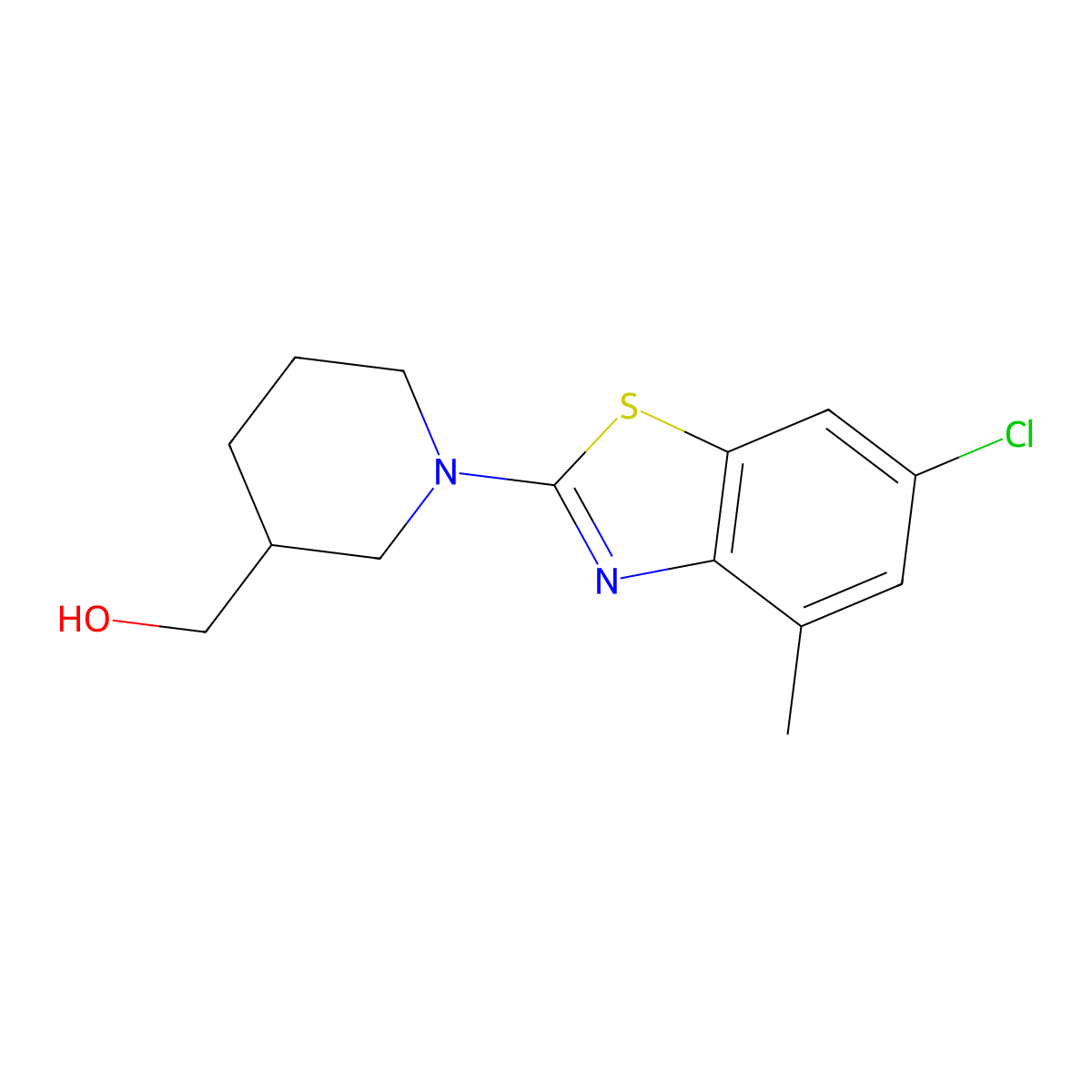 [1-(6-Chloro-4-methyl-1,3-benzothiazol-2-yl)piperidin-3-yl]methanol molecular structure, CAS 2415521-23-0