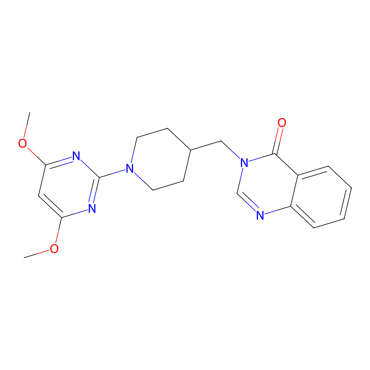 3-{[1-(4,6-Dimethoxypyrimidin-2-yl)piperidin-4-yl]methyl}-3,4-dihydroquinazolin-4-one molecular structure, CAS 2415521-30-9