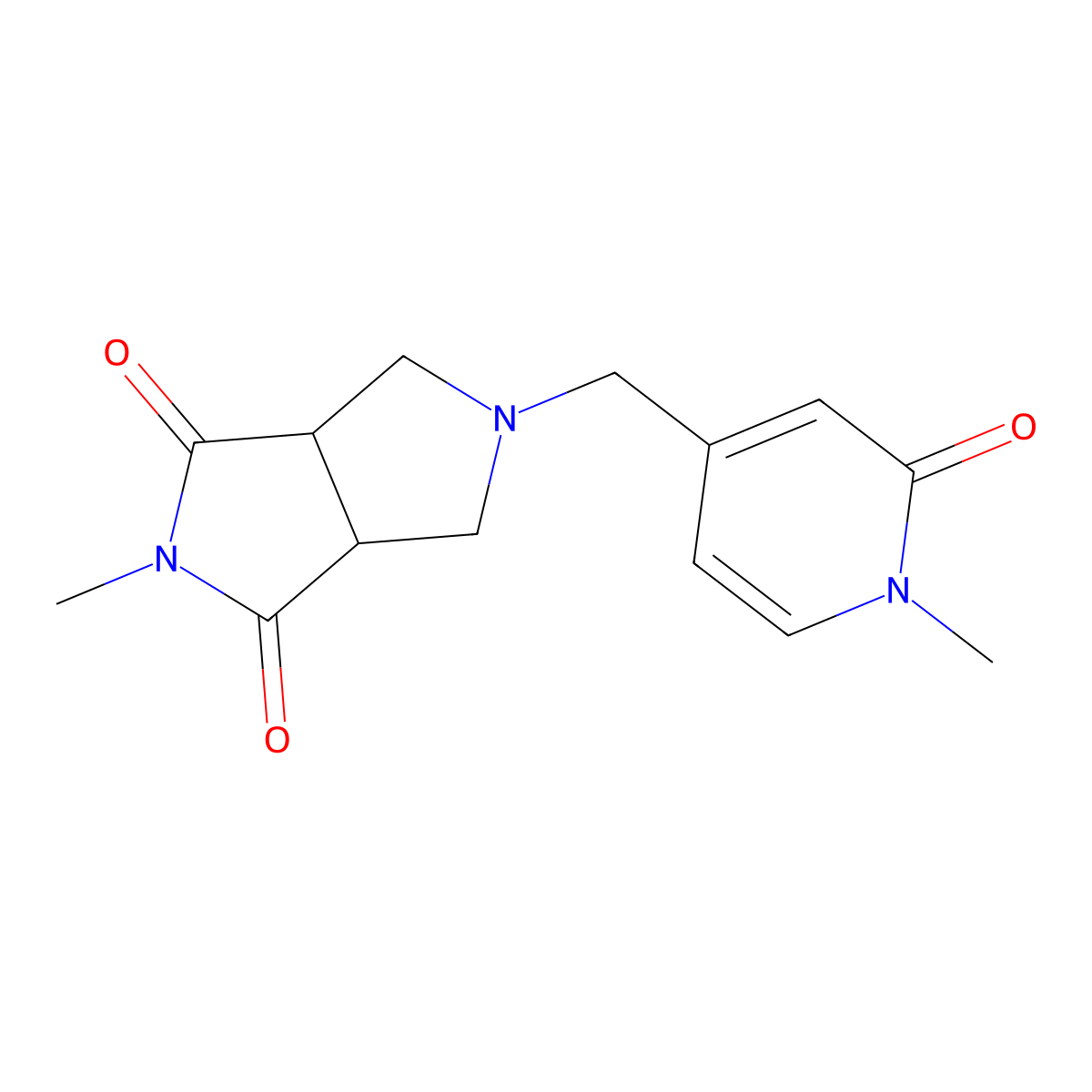 2-Methyl-5-[(1-methyl-2-oxo-1,2-dihydropyridin-4-yl)methyl]-octahydropyrrolo[3,4-c]pyrrole-1,3-dione molecular structure, CAS 2415521-33-2