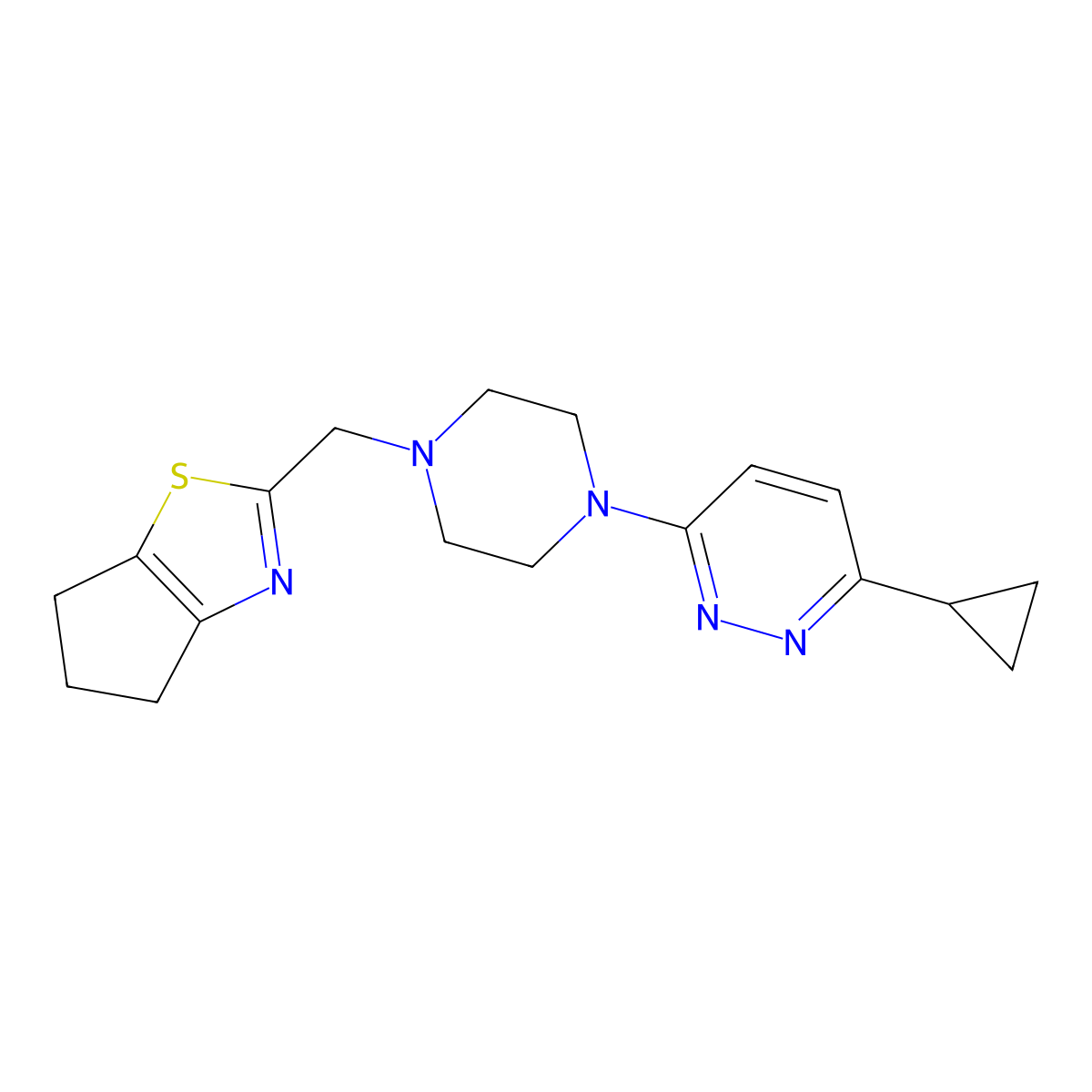 3-[4-({4H,5H,6H-cyclopenta[d][1,3]thiazol-2-yl}methyl)piperazin-1-yl]-6-cyclopropylpyridazine molecular structure, CAS 2415521-38-7