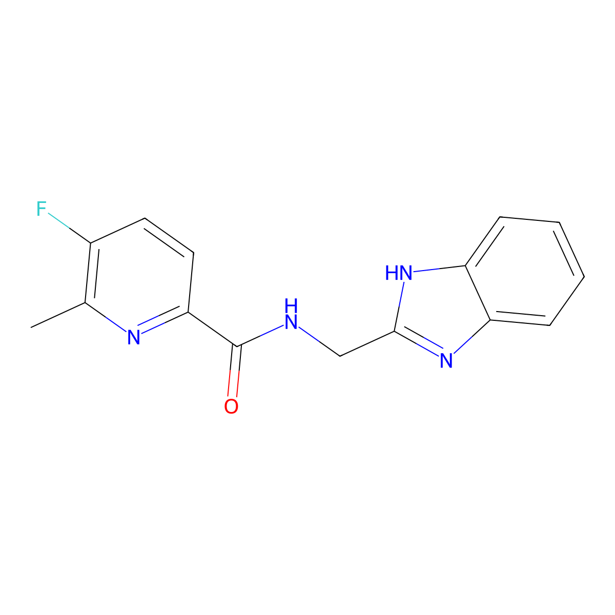 N-[(1H-1,3-benzodiazol-2-yl)methyl]-5-fluoro-6-methylpyridine-2-carboxamide molecular structure, CAS 2415521-42-3