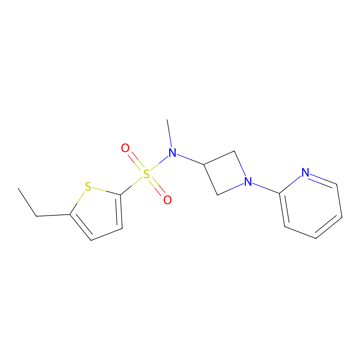 5-ethyl-N-methyl-N-[1-(pyridin-2-yl)azetidin-3-yl]thiophene-2-sulfonamide molecular structure, CAS 2415521-43-4