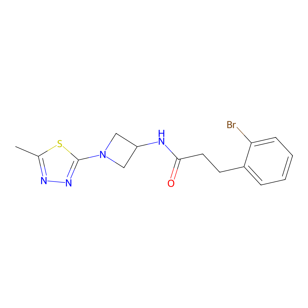 3-(2-Bromophenyl)-N-[1-(5-methyl-1,3,4-thiadiazol-2-yl)azetidin-3-yl]propanamide molecular structure, CAS 2415522-46-0