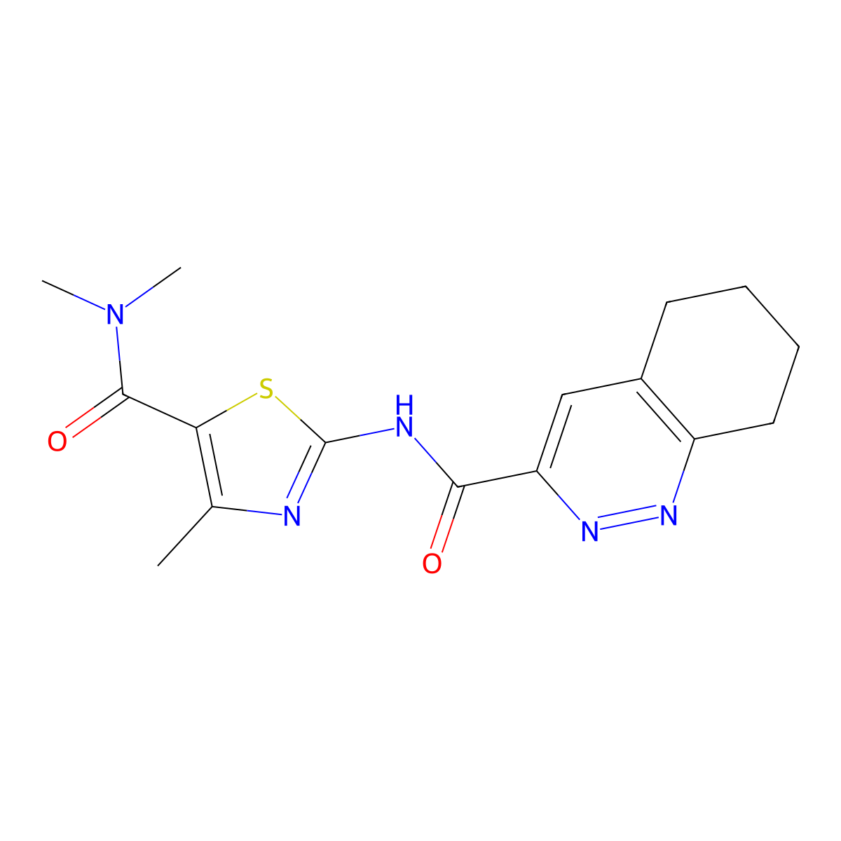 N-[5-(dimethylcarbamoyl)-4-methyl-1,3-thiazol-2-yl]-5,6,7,8-tetrahydrocinnoline-3-carboxamide molecular structure, CAS 2415522-60-8