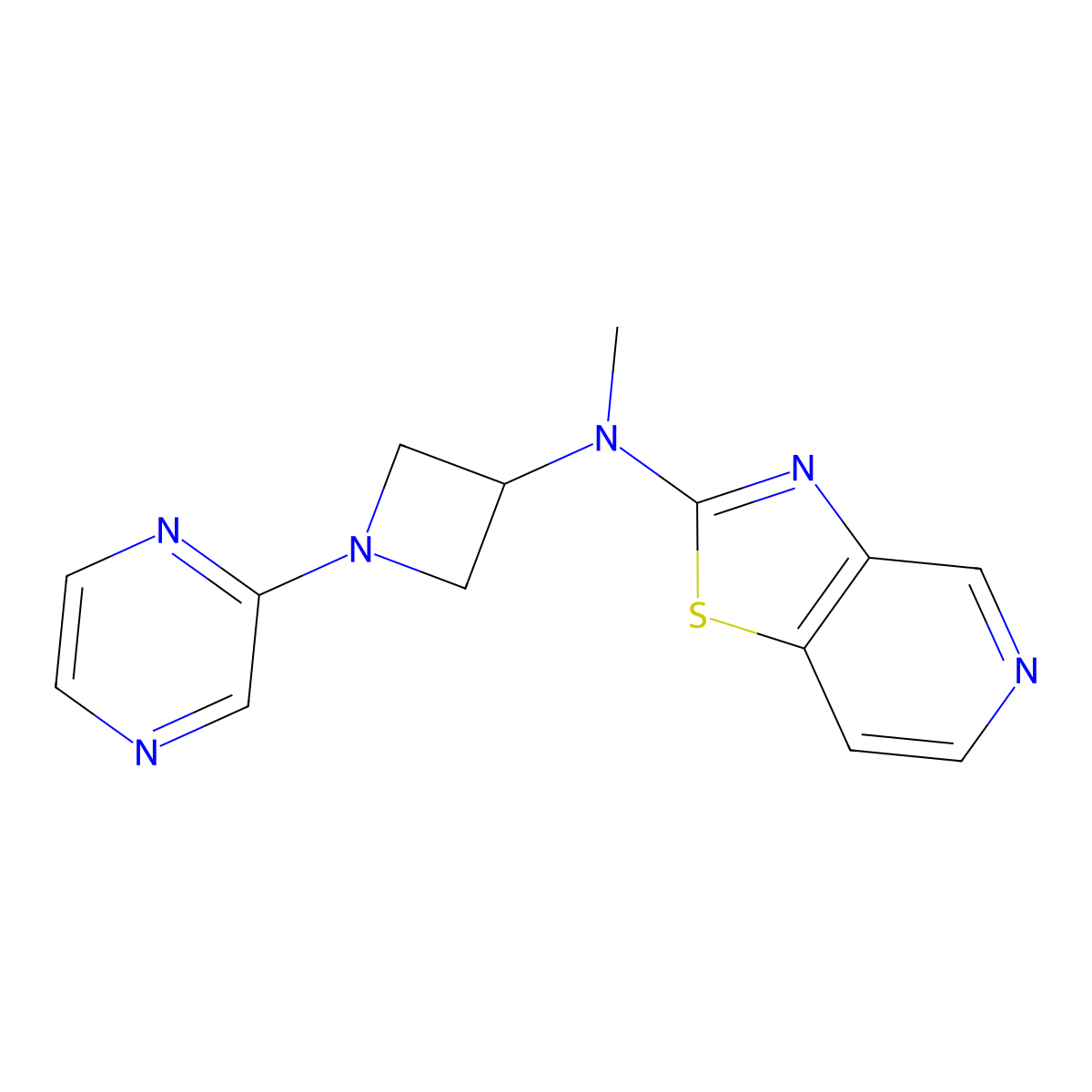 N-methyl-1-(pyrazin-2-yl)-N-{[1,3]thiazolo[4,5-c]pyridin-2-yl}azetidin-3-amine molecular structure, CAS 2415522-61-9