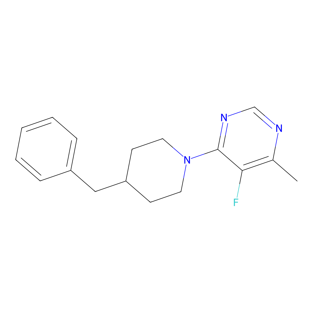 4-(4-Benzylpiperidin-1-yl)-5-fluoro-6-methylpyrimidine molecular structure, CAS 2415522-91-5