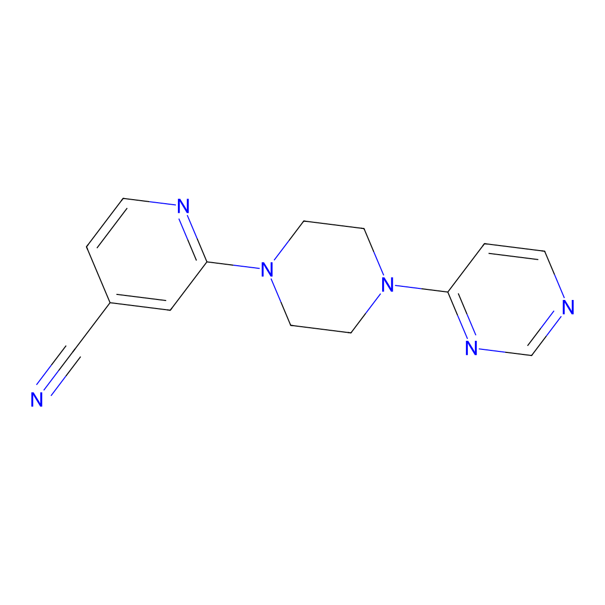 2-[4-(Pyrimidin-4-yl)piperazin-1-yl]pyridine-4-carbonitrile molecular structure, CAS 2415523-05-4